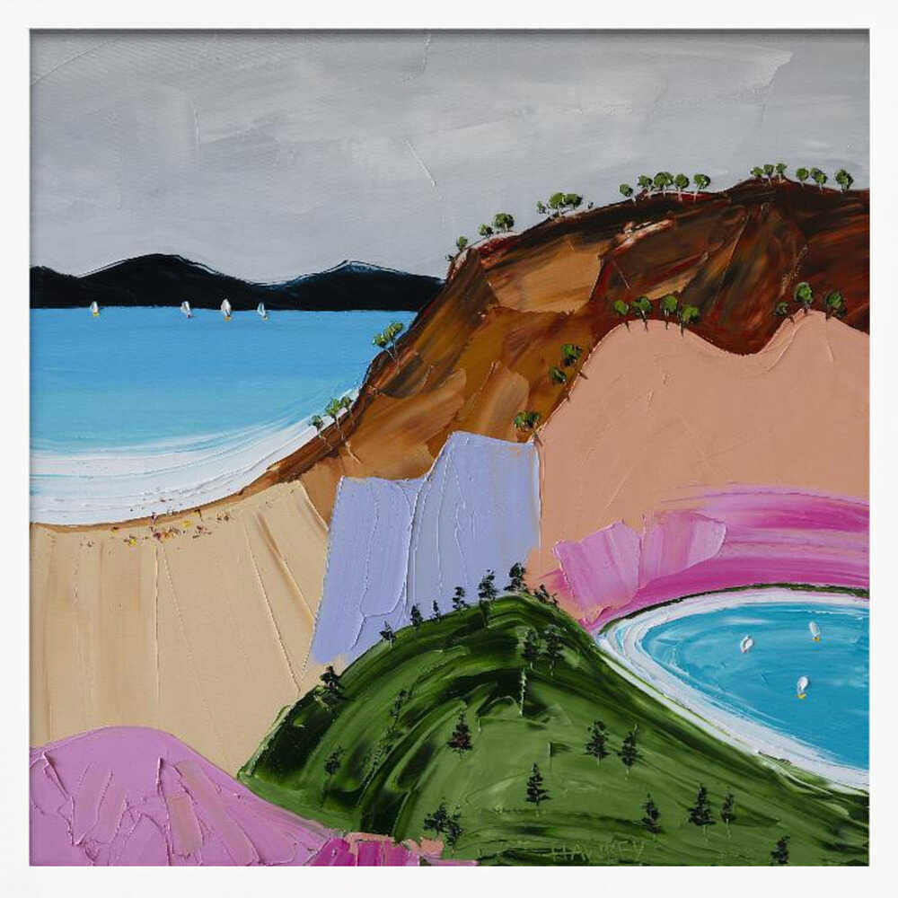 Vibrant Seaside Hills - Square Stretched Canvas, Poster or Fine Art Print by Angela Hawkey - I Heart Wall Art - Poster Print, Canvas Print or Framed Art Print