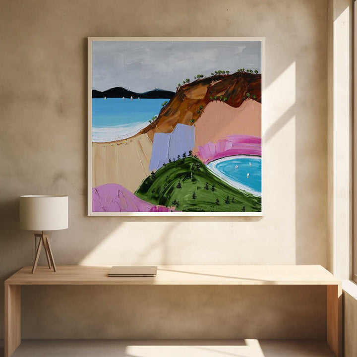 Vibrant Seaside Hills - Square Stretched Canvas, Poster or Fine Art Print by Angela Hawkey - I Heart Wall Art - Poster Print, Canvas Print or Framed Art Print