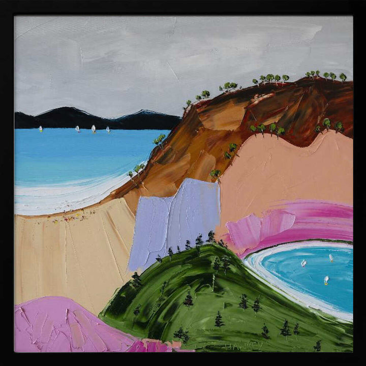 Vibrant Seaside Hills - Square Stretched Canvas, Poster or Fine Art Print by Angela Hawkey - I Heart Wall Art - Poster Print, Canvas Print or Framed Art Print