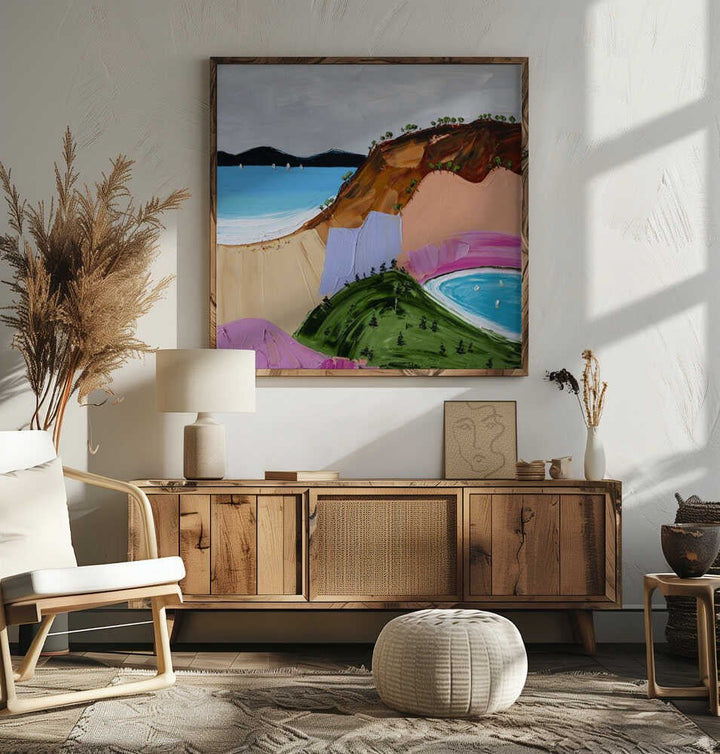 Vibrant Seaside Hills - Square Stretched Canvas, Poster or Fine Art Print by Angela Hawkey - I Heart Wall Art - Poster Print, Canvas Print or Framed Art Print