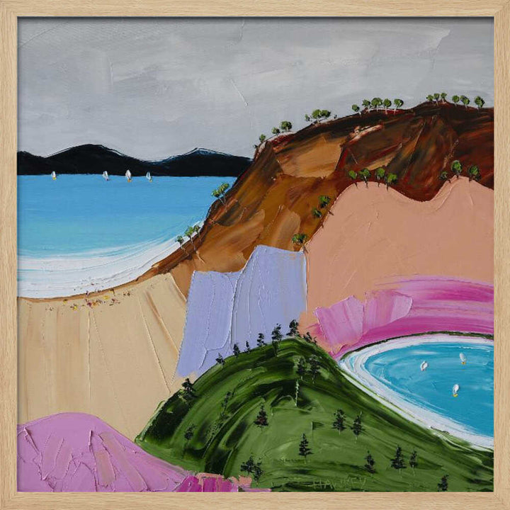 Vibrant Seaside Hills - Square Stretched Canvas, Poster or Fine Art Print by Angela Hawkey - I Heart Wall Art - Poster Print, Canvas Print or Framed Art Print