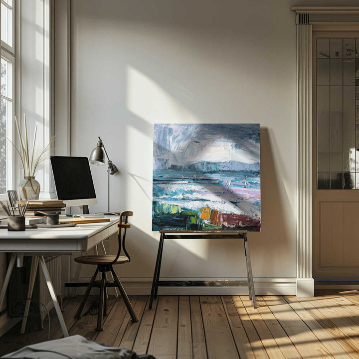 Vibrant Seaside Sails - Square Stretched Canvas, Poster or Fine Art Print by Angela Hawkey - I Heart Wall Art - Poster Print, Canvas Print or Framed Art Print