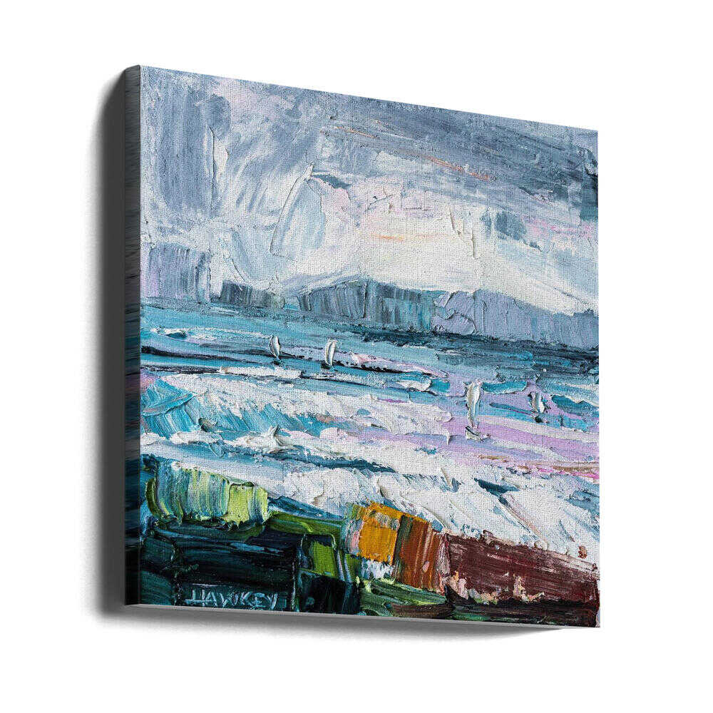 Vibrant Seaside Sails - Square Stretched Canvas, Poster or Fine Art Print by Angela Hawkey - I Heart Wall Art - Poster Print, Canvas Print or Framed Art Print