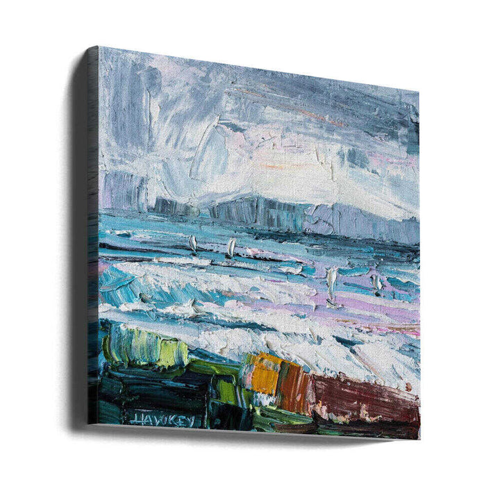 Vibrant Seaside Sails - Square Stretched Canvas, Poster or Fine Art Print by Angela Hawkey - I Heart Wall Art - Poster Print, Canvas Print or Framed Art Print