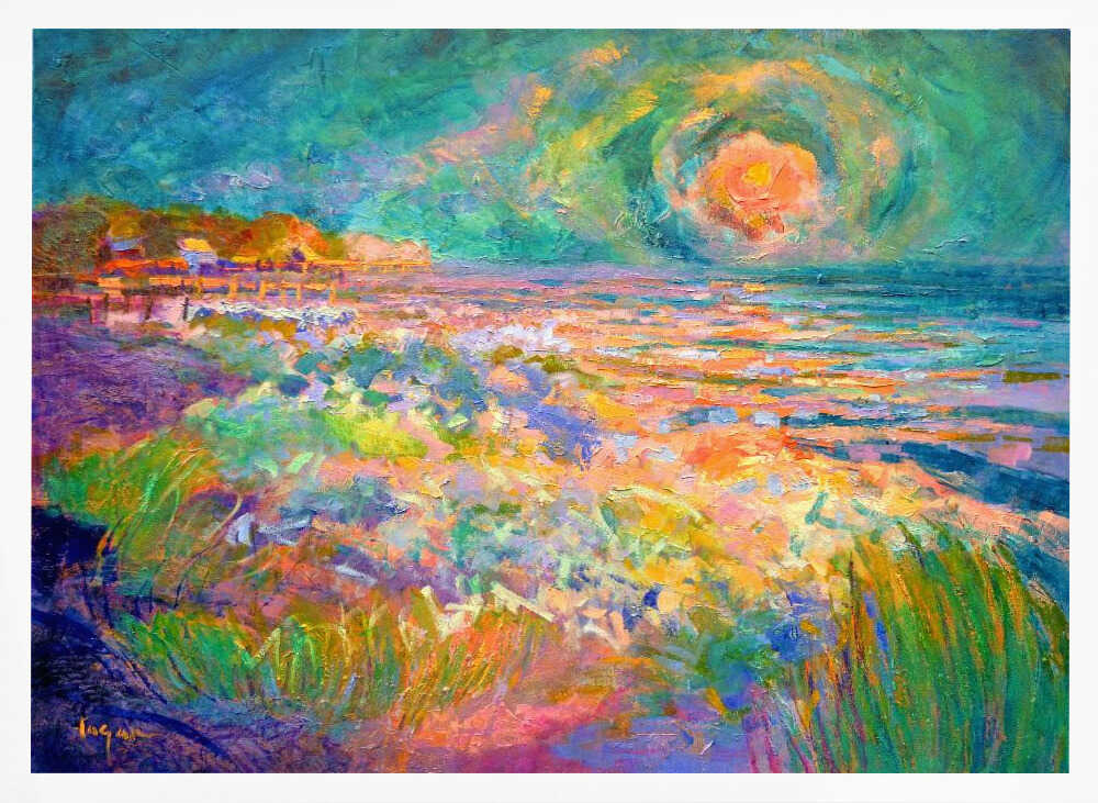 Vibrant Shoreline - Stretched Canvas, Poster or Fine Art Print - I Heart Wall Art - Poster Print, Canvas Print or Framed Art Print