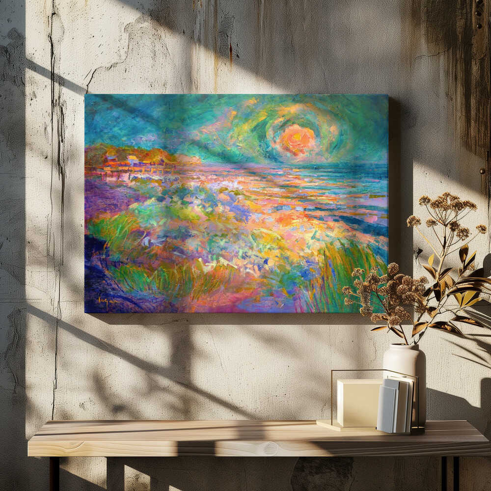 Vibrant Shoreline - Stretched Canvas, Poster or Fine Art Print - I Heart Wall Art - Poster Print, Canvas Print or Framed Art Print