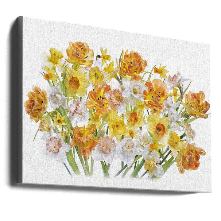 Vibrant Spring Bouquet - Floral Photographic Stretched Canvas Poster or Fine Art Print