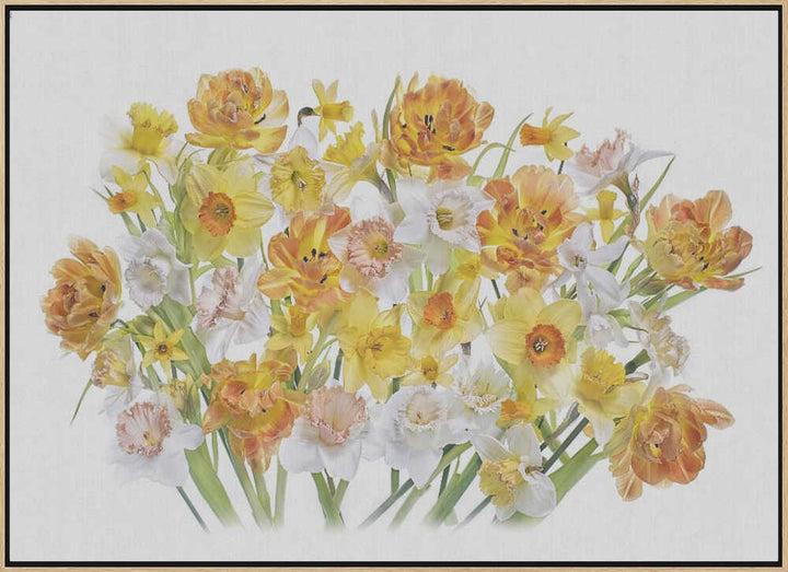 Vibrant Spring Bouquet - Floral Photographic Stretched Canvas Poster or Fine Art Print