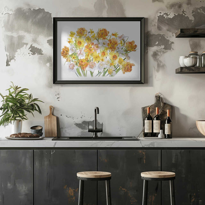 Vibrant Spring Bouquet - Floral Photographic Stretched Canvas Poster or Fine Art Print