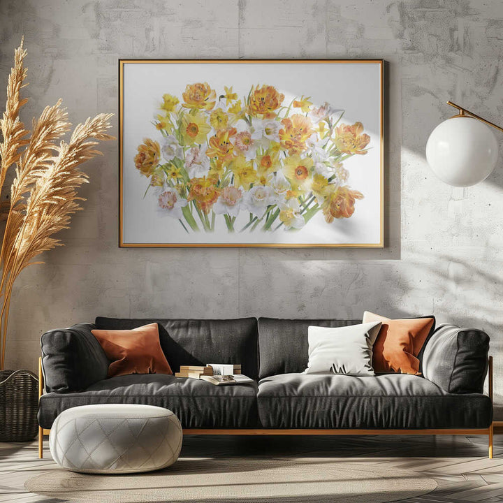 Vibrant Spring Bouquet - Floral Photographic Stretched Canvas Poster or Fine Art Print