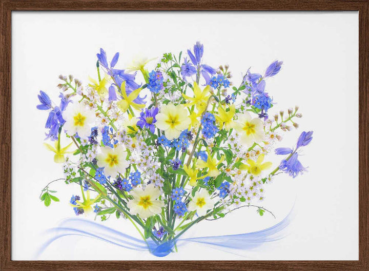 Vibrant Spring Flower Bouquet - Floral Photographic Stretched Canvas Poster or Fine Art Print