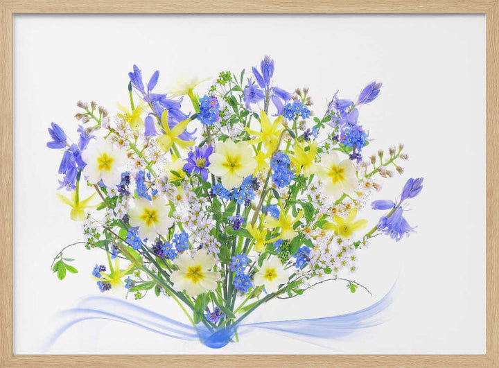 Vibrant Spring Flower Bouquet - Floral Photographic Stretched Canvas Poster or Fine Art Print