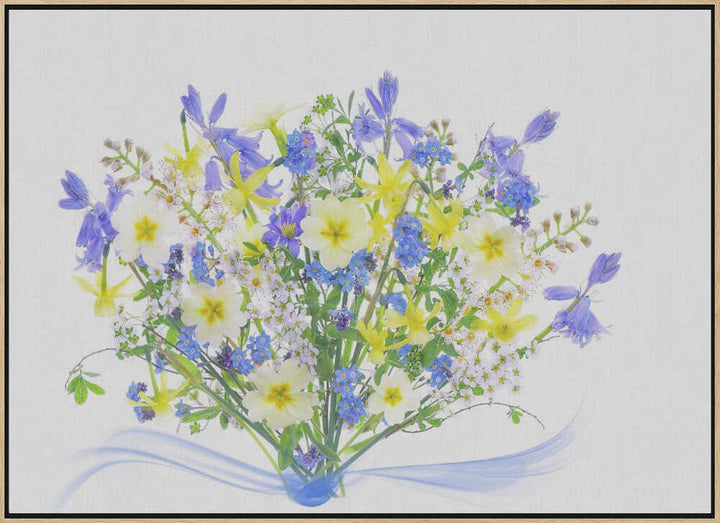 Vibrant Spring Flower Bouquet - Floral Photographic Stretched Canvas Poster or Fine Art Print