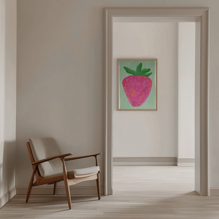 Vibrant strawberry - Stretched Canvas, Poster or Fine Art Print - I Heart Wall Art - Poster Print, Canvas Print or Framed Art Print