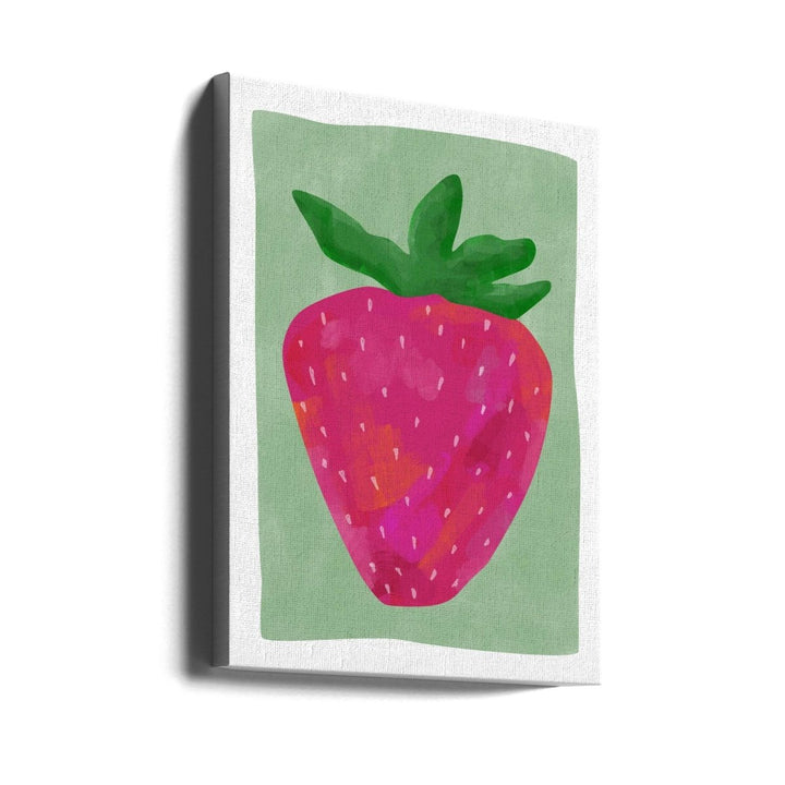 Vibrant strawberry - Stretched Canvas, Poster or Fine Art Print - I Heart Wall Art - Poster Print, Canvas Print or Framed Art Print