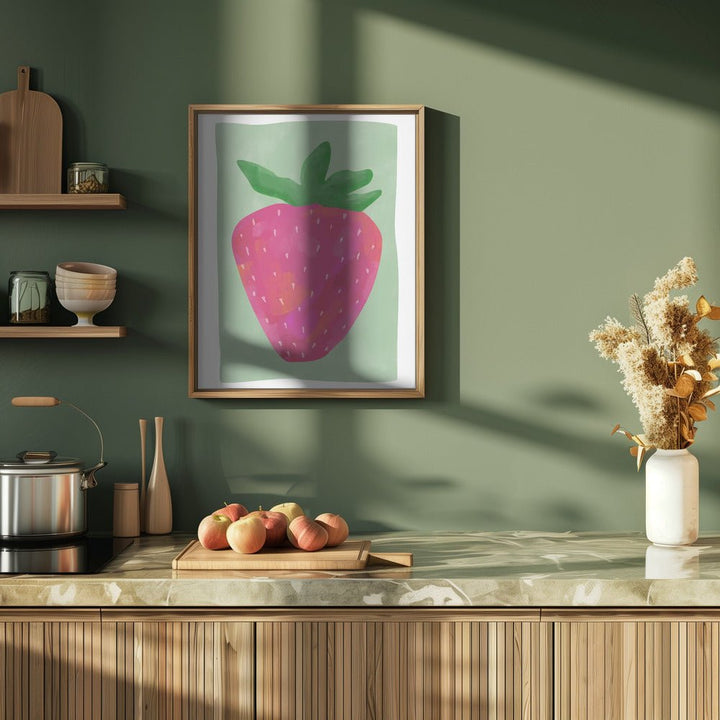Vibrant strawberry - Stretched Canvas, Poster or Fine Art Print - I Heart Wall Art - Poster Print, Canvas Print or Framed Art Print