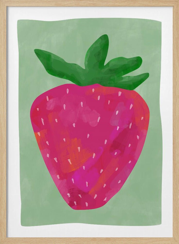 Vibrant strawberry - Stretched Canvas, Poster or Fine Art Print - I Heart Wall Art - Poster Print, Canvas Print or Framed Art Print