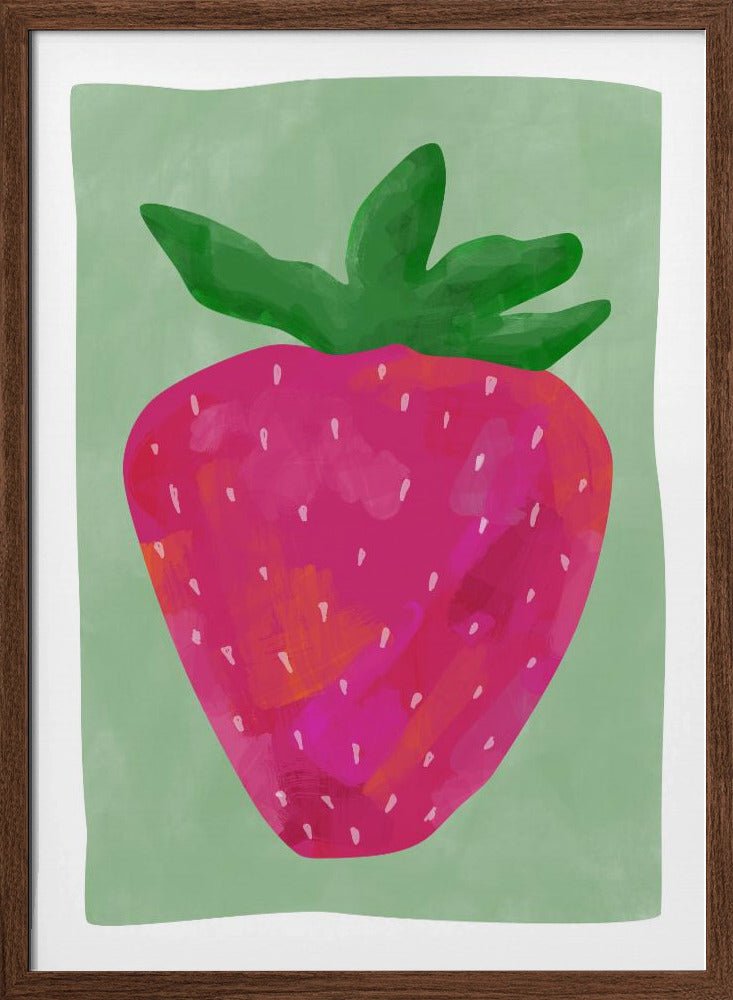 Vibrant strawberry - Stretched Canvas, Poster or Fine Art Print - I Heart Wall Art - Poster Print, Canvas Print or Framed Art Print