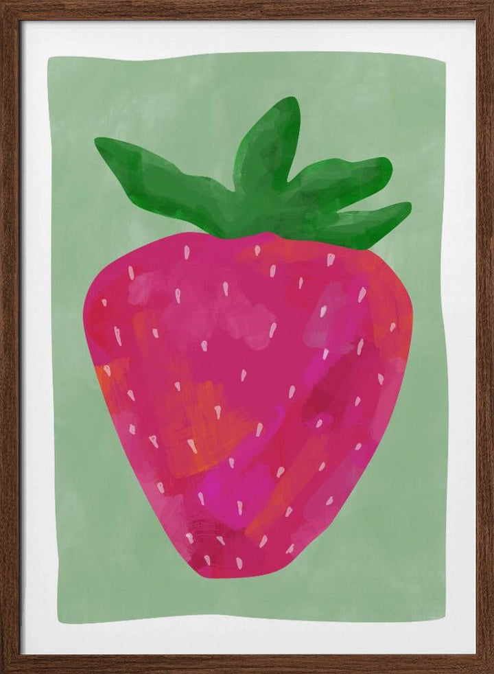Vibrant strawberry - Stretched Canvas, Poster or Fine Art Print - I Heart Wall Art - Poster Print, Canvas Print or Framed Art Print