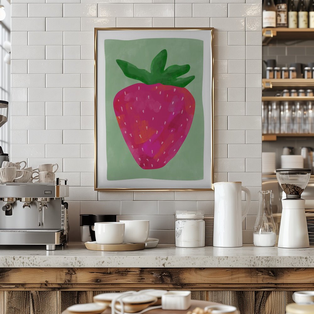 Vibrant strawberry - Stretched Canvas, Poster or Fine Art Print - I Heart Wall Art - Poster Print, Canvas Print or Framed Art Print