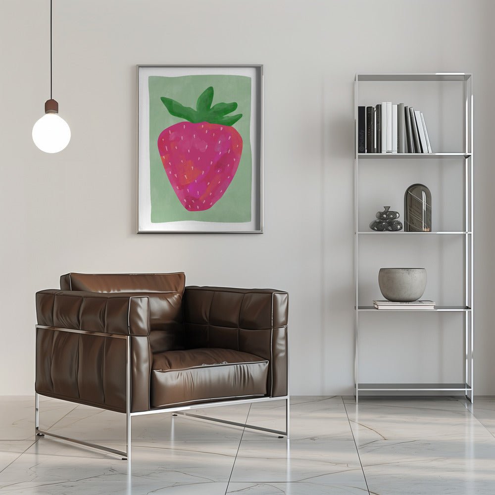 Vibrant strawberry - Stretched Canvas, Poster or Fine Art Print - I Heart Wall Art - Poster Print, Canvas Print or Framed Art Print