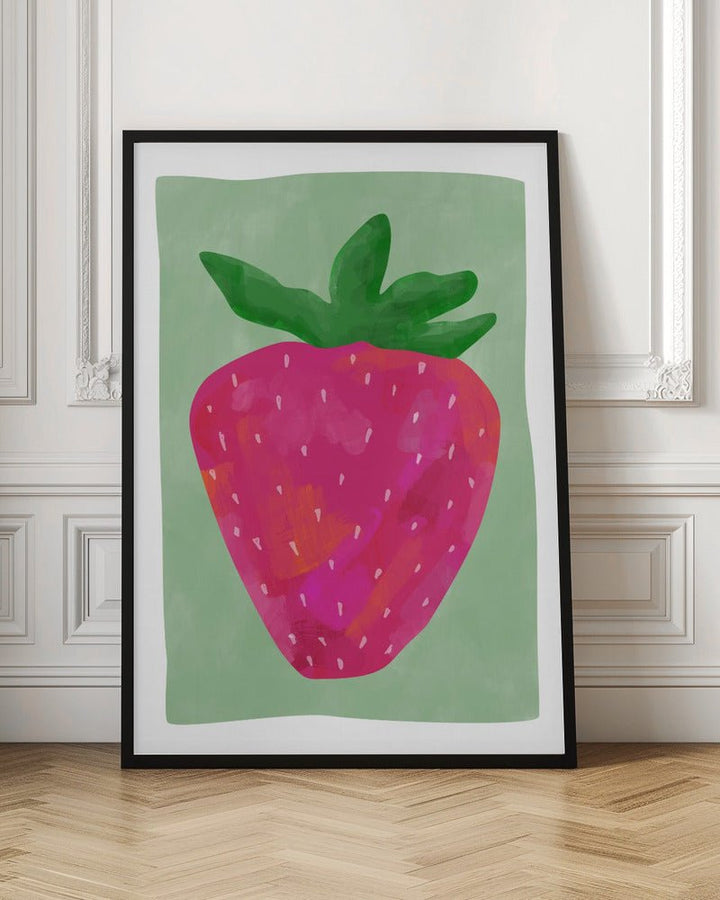 Vibrant strawberry - Stretched Canvas, Poster or Fine Art Print - I Heart Wall Art - Poster Print, Canvas Print or Framed Art Print