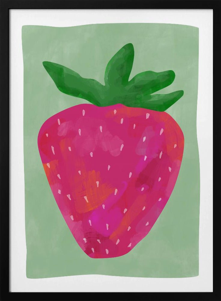 Vibrant strawberry - Stretched Canvas, Poster or Fine Art Print - I Heart Wall Art - Poster Print, Canvas Print or Framed Art Print