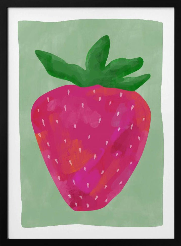 Vibrant strawberry - Stretched Canvas, Poster or Fine Art Print - I Heart Wall Art - Poster Print, Canvas Print or Framed Art Print