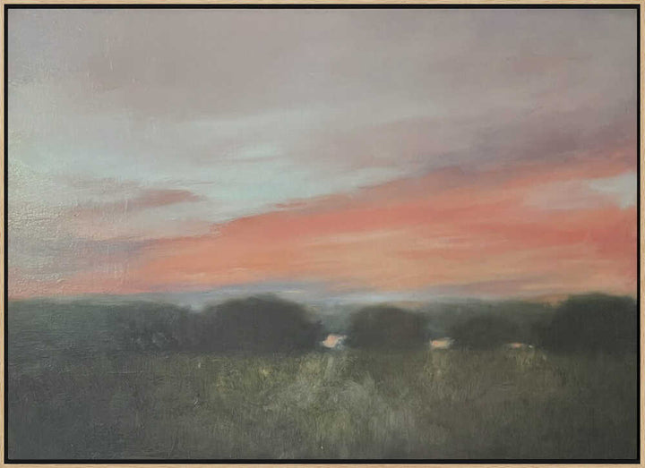 Vibrant Sunset Landscape - Stretched Canvas Poster or Fine Art Print