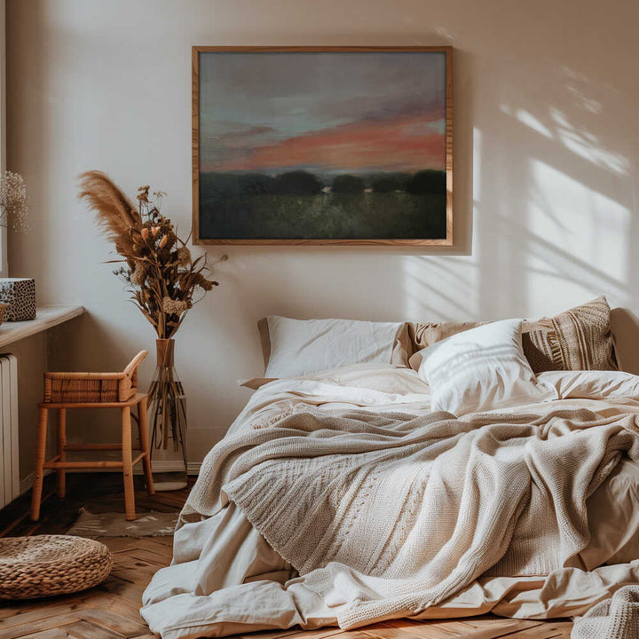 Vibrant Sunset Landscape - Stretched Canvas Poster or Fine Art Print
