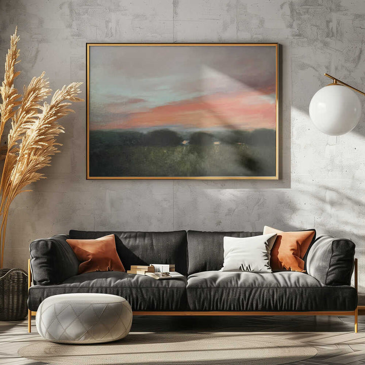 Vibrant Sunset Landscape - Stretched Canvas Poster or Fine Art Print