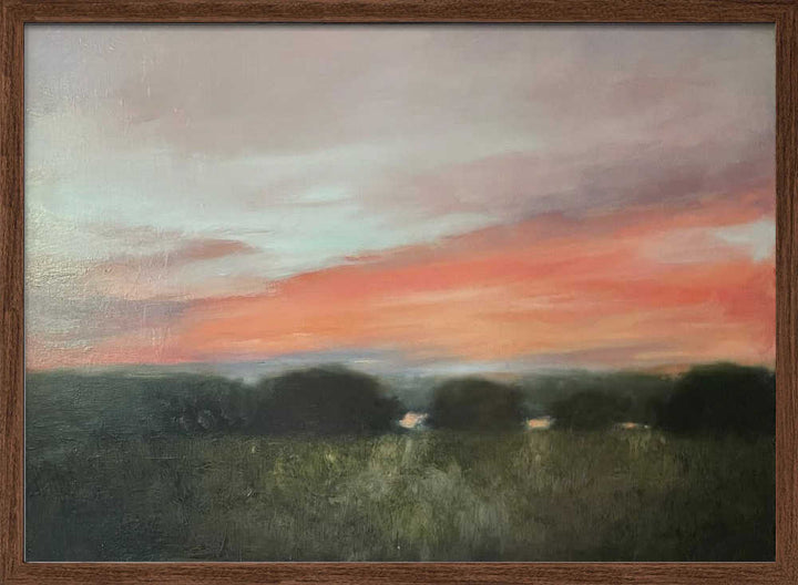 Vibrant Sunset Landscape - Stretched Canvas Poster or Fine Art Print