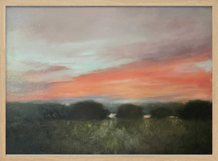 Vibrant Sunset Landscape - Stretched Canvas Poster or Fine Art Print