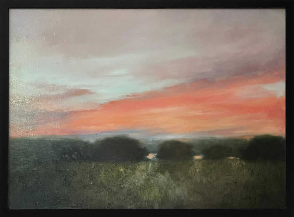 Vibrant Sunset Landscape - Stretched Canvas Poster or Fine Art Print