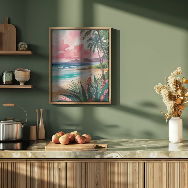 Vibrant Tropical Beach Artwork - Stretched Canvas, Poster or Fine Art Print - I Heart Wall Art - Poster Print, Canvas Print or Framed Art Print