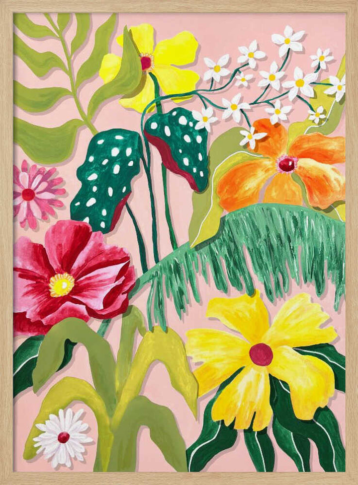 Vibrant Tropical Garden - Stretched Canvas, Poster or Fine Art Print - I Heart Wall Art - Poster Print, Canvas Print or Framed Art Print