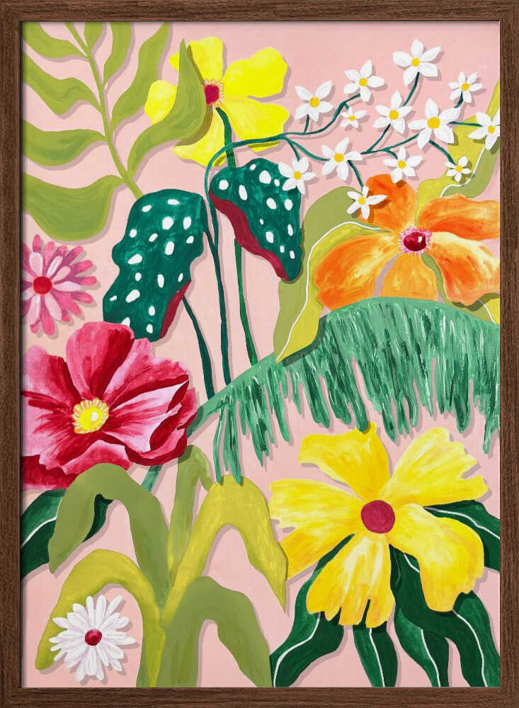 Vibrant Tropical Garden - Stretched Canvas, Poster or Fine Art Print - I Heart Wall Art - Poster Print, Canvas Print or Framed Art Print