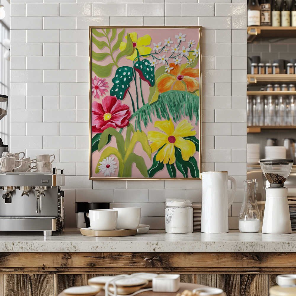 Vibrant Tropical Garden - Stretched Canvas, Poster or Fine Art Print - I Heart Wall Art - Poster Print, Canvas Print or Framed Art Print