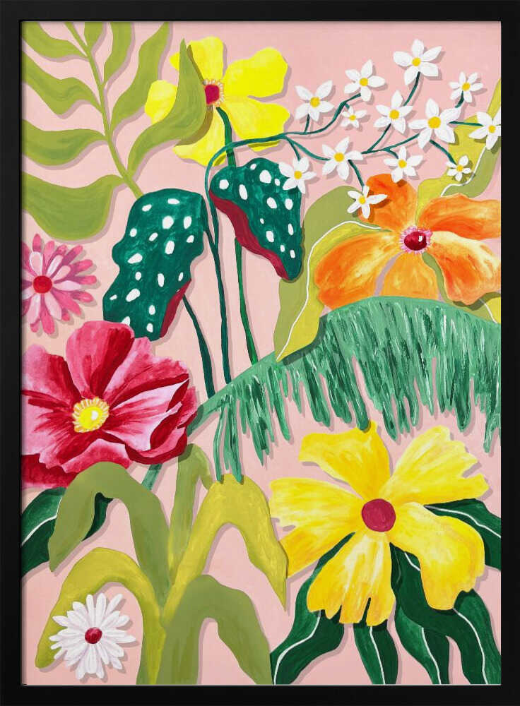 Vibrant Tropical Garden - Stretched Canvas, Poster or Fine Art Print - I Heart Wall Art - Poster Print, Canvas Print or Framed Art Print