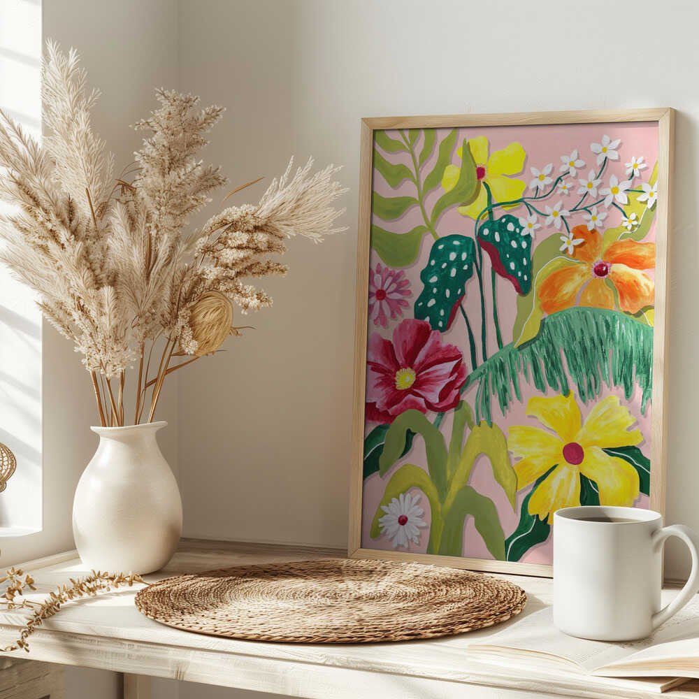 Vibrant Tropical Garden - Stretched Canvas, Poster or Fine Art Print - I Heart Wall Art - Poster Print, Canvas Print or Framed Art Print
