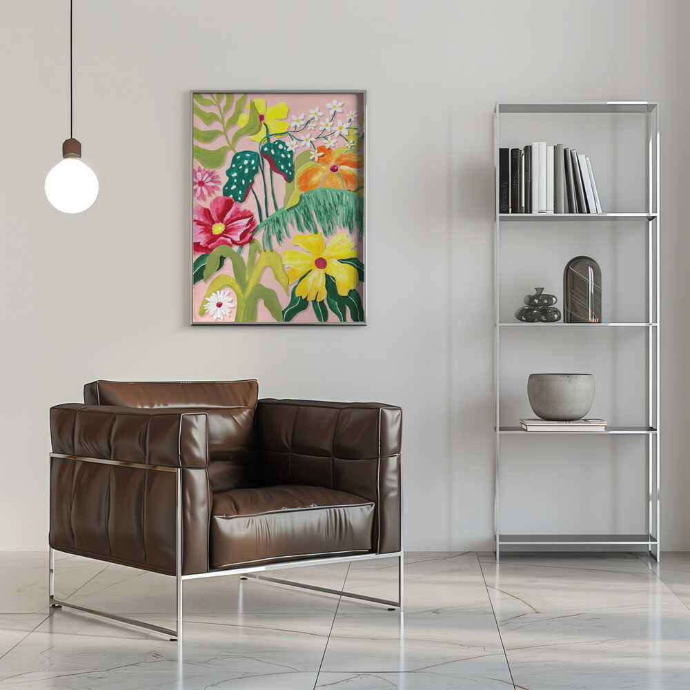 Vibrant Tropical Garden - Stretched Canvas, Poster or Fine Art Print - I Heart Wall Art - Poster Print, Canvas Print or Framed Art Print