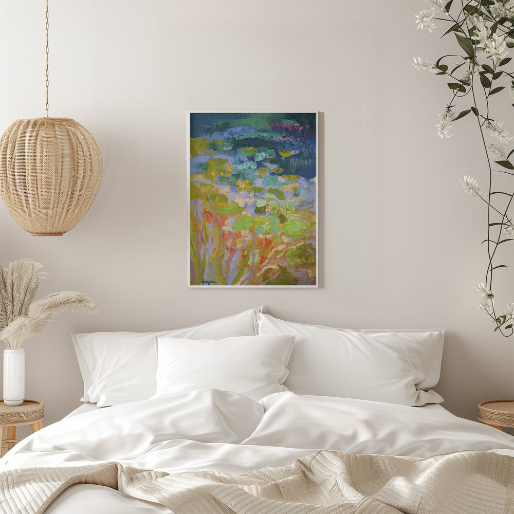 Vibrant Water Lilies - Stretched Canvas, Poster or Fine Art Print I Heart Wall Art