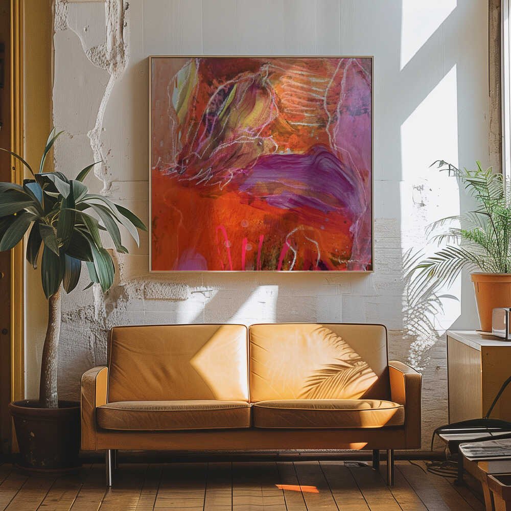 Vibrant Whirlwind - Square Stretched Canvas, Poster or Fine Art Print - I Heart Wall Art - Poster Print, Canvas Print or Framed Art Print
