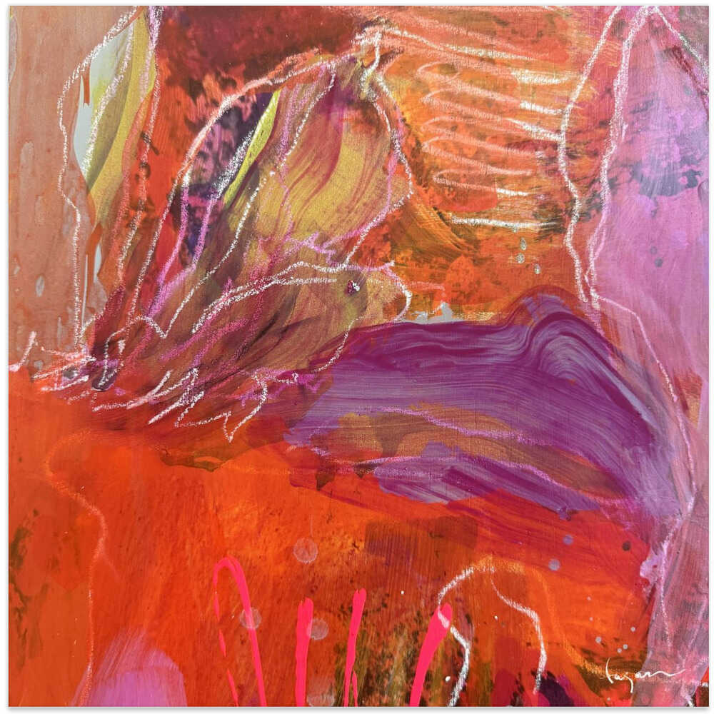 Vibrant Whirlwind - Square Stretched Canvas, Poster or Fine Art Print - I Heart Wall Art - Poster Print, Canvas Print or Framed Art Print