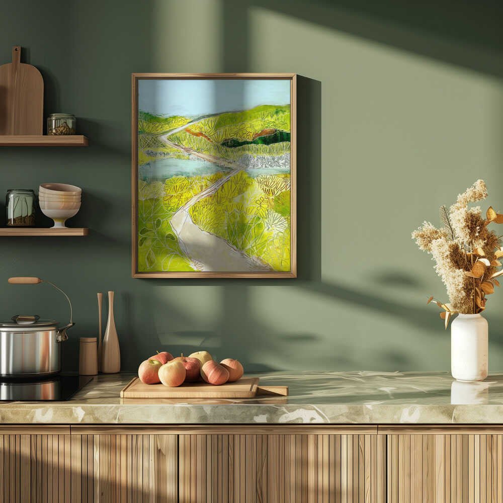 Vibrant Winding Path - Stretched Canvas, Poster or Fine Art Print - I Heart Wall Art - Poster Print, Canvas Print or Framed Art Print