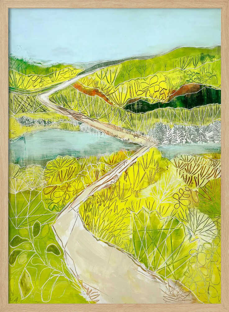 Vibrant Winding Path - Stretched Canvas, Poster or Fine Art Print - I Heart Wall Art - Poster Print, Canvas Print or Framed Art Print