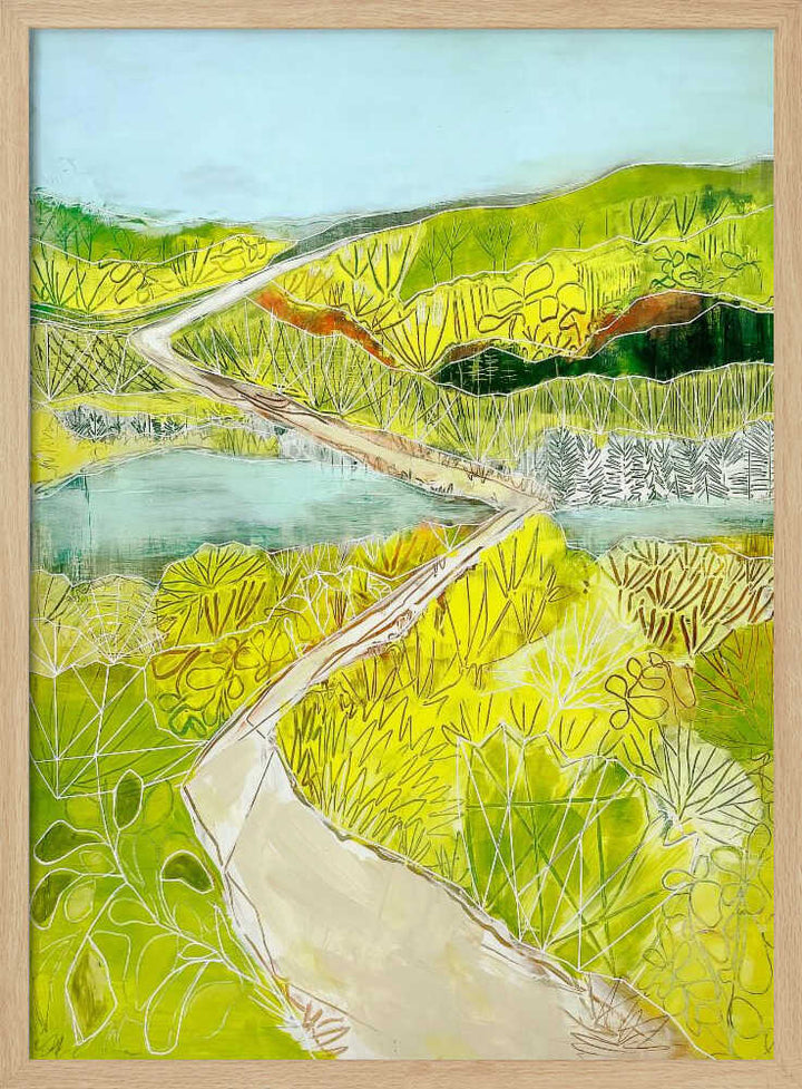 Vibrant Winding Path - Stretched Canvas, Poster or Fine Art Print - I Heart Wall Art - Poster Print, Canvas Print or Framed Art Print