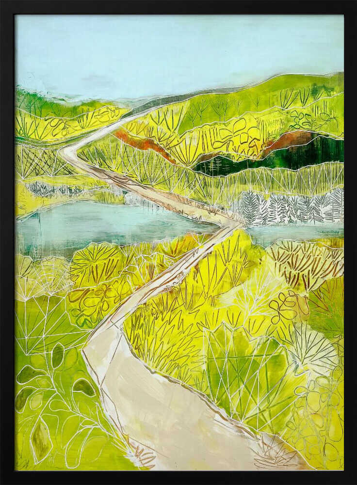 Vibrant Winding Path - Stretched Canvas, Poster or Fine Art Print - I Heart Wall Art - Poster Print, Canvas Print or Framed Art Print