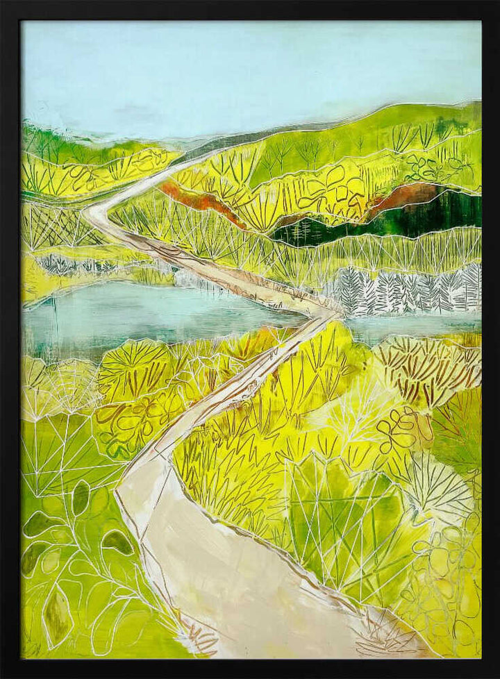 Vibrant Winding Path - Stretched Canvas, Poster or Fine Art Print - I Heart Wall Art - Poster Print, Canvas Print or Framed Art Print
