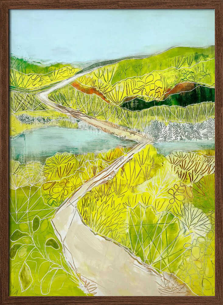 Vibrant Winding Path - Stretched Canvas, Poster or Fine Art Print - I Heart Wall Art - Poster Print, Canvas Print or Framed Art Print